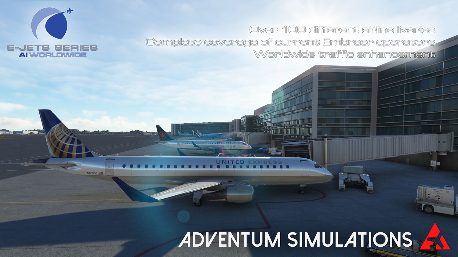 Adventum Simulations Releases AI Worldwide: E-Jets Series for MSFS