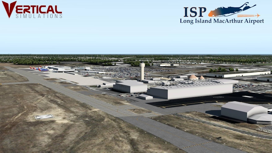 Vertical Simulations Releases Long Island Mac Arthur Airport (KISP) on X-Plane