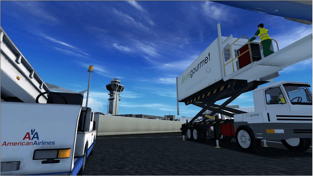 Handling simulator. Flight Simulator x sp2. Ground services. Airport ground handling Simulator VR.