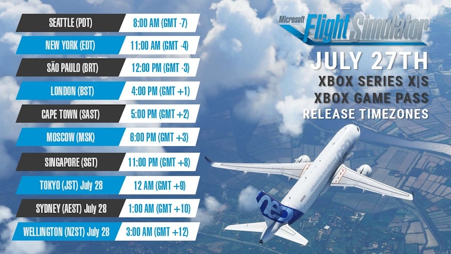 What Time Will Microsoft Flight Simulator for Xbox Be Available in Your Region