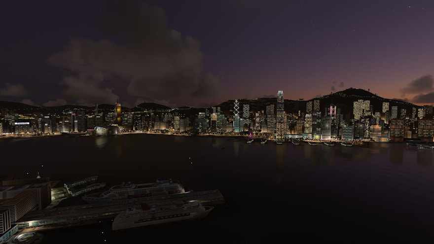 SamScene 3D Nighttime Hong Kong MSFS Previews