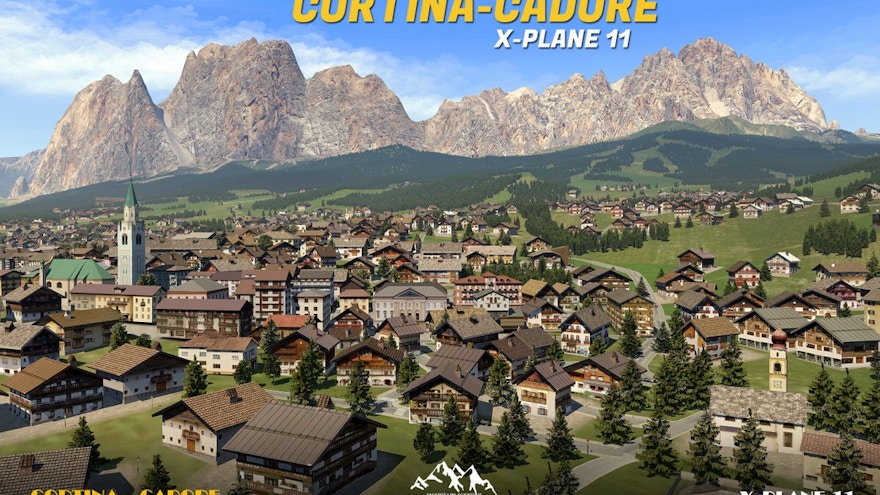 Dolomites 3D Releases Cortina and Cadore for X-Plane 11