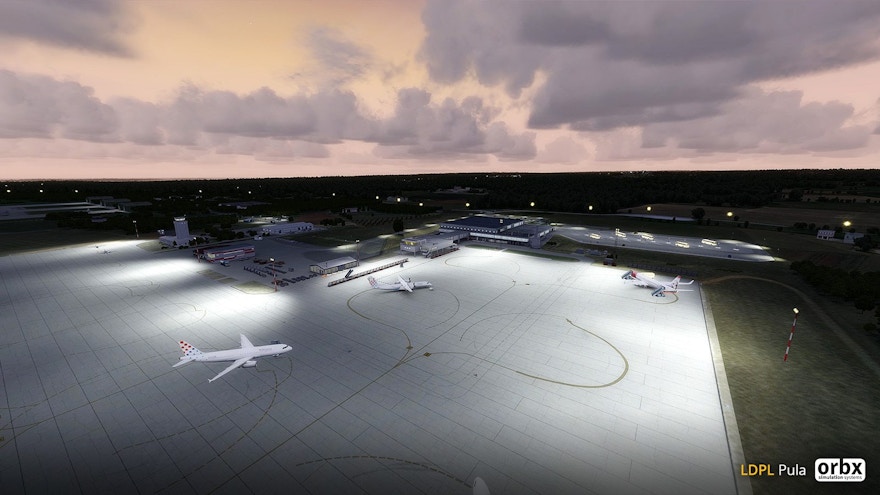 More Previews of Pula Airport from Orbx (LDPL) – Dynamic Lighting Showcase
