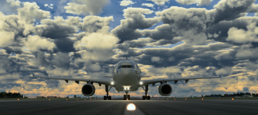 Aerosoft A330 cloudy background
