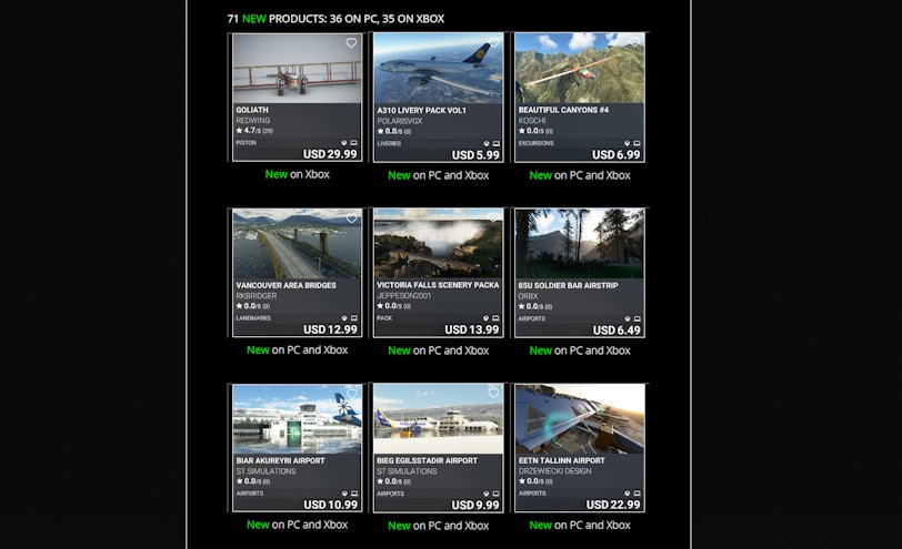 Microsoft Flight Simulator Sees a Large Number of New Products in the Marketplace