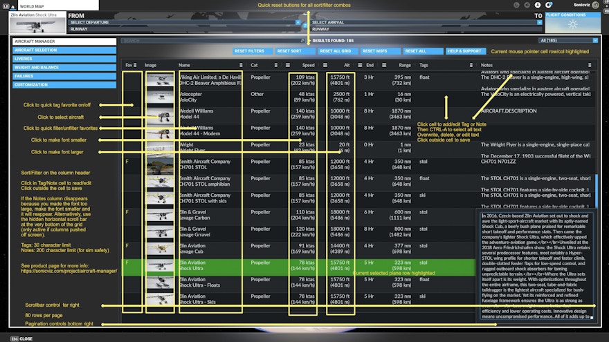 New Aircraft and Location Manager by Sonicviz Released for MSFS