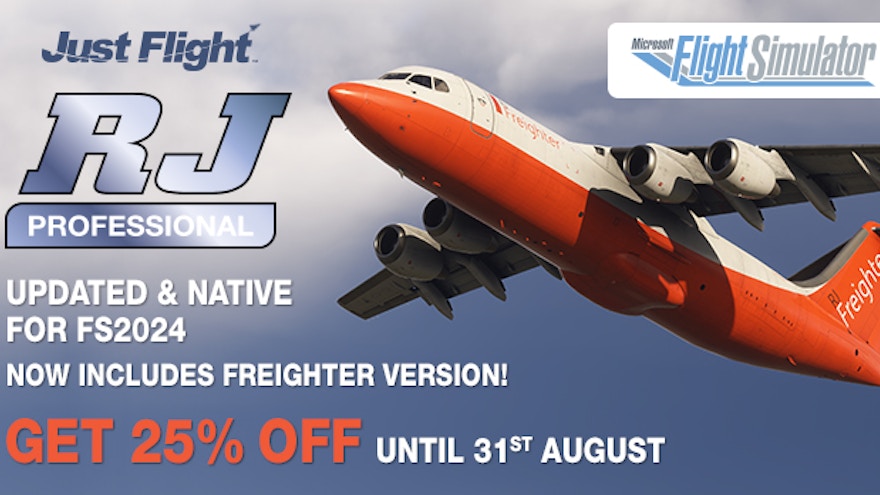 Just Flight Updates RJ Professional to v1.4 with MSFS 2024 Support, Freighter Variant and Discount