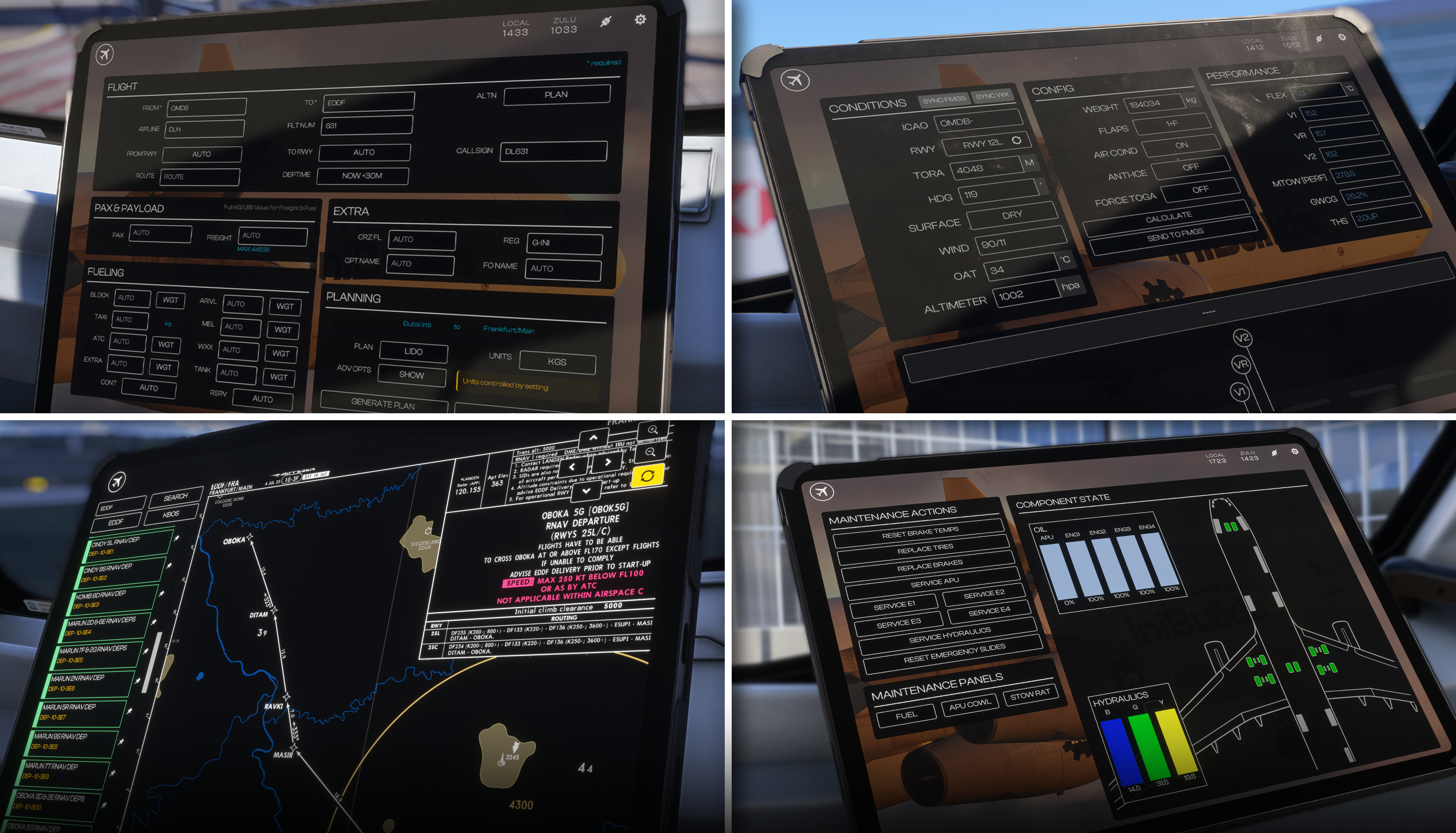 iniBuilds A340 EFB Previews