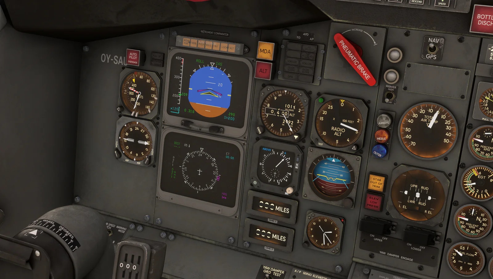 Cockpit do Super27 com aviônicos modernos