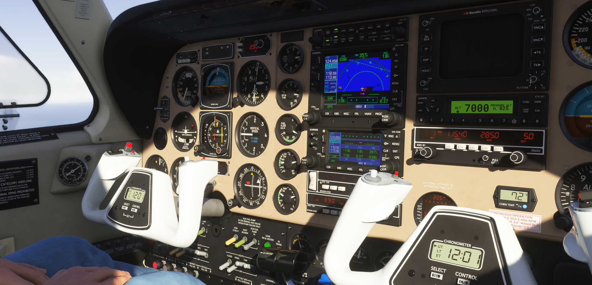 Black Square Bonanza Professional cockpit detail