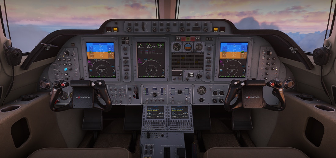 Vista externa detalhada da aeronave