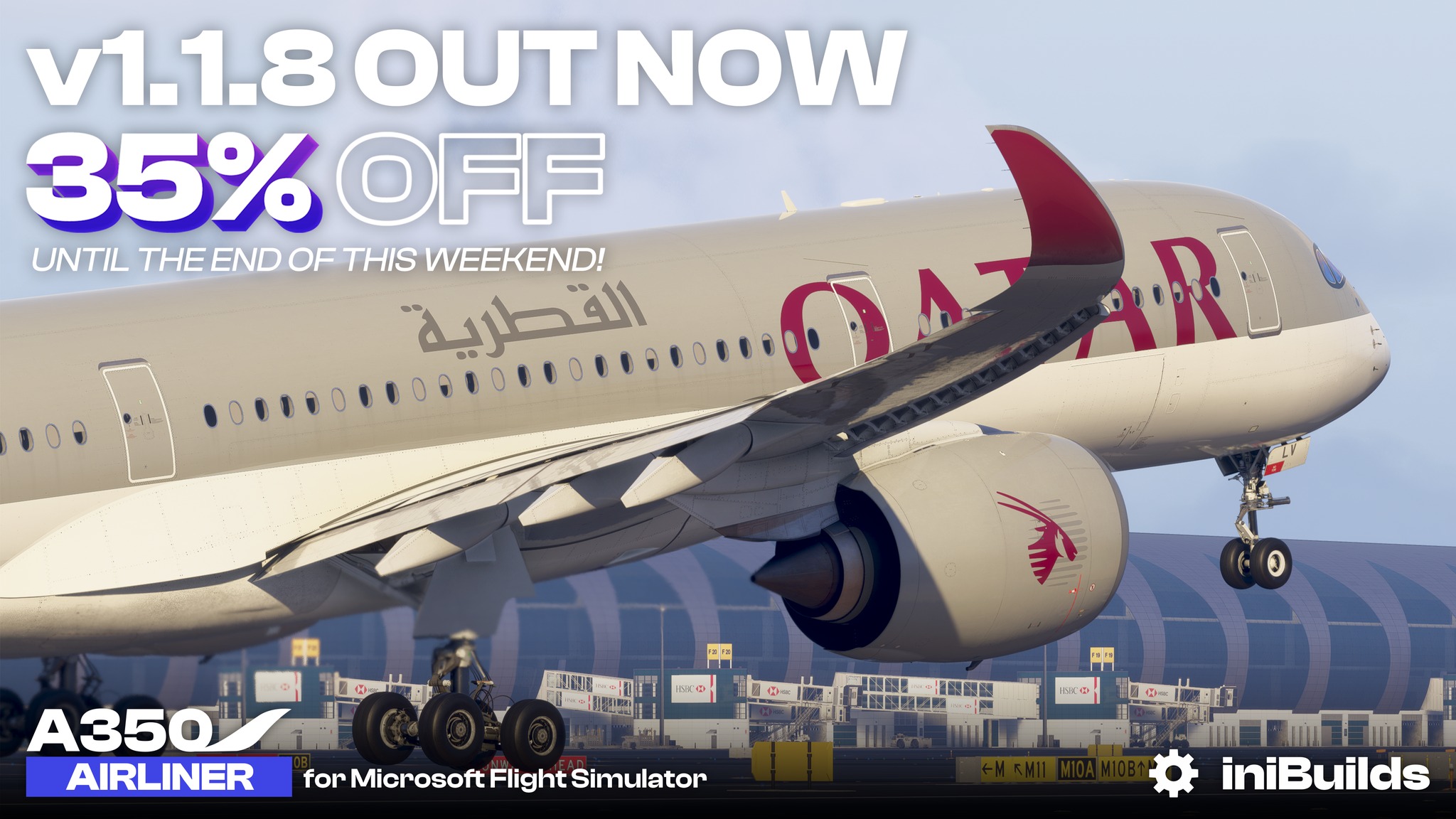 iniBuilds Releases a New A350 Airliner Update Focusing Heavily on Sounds