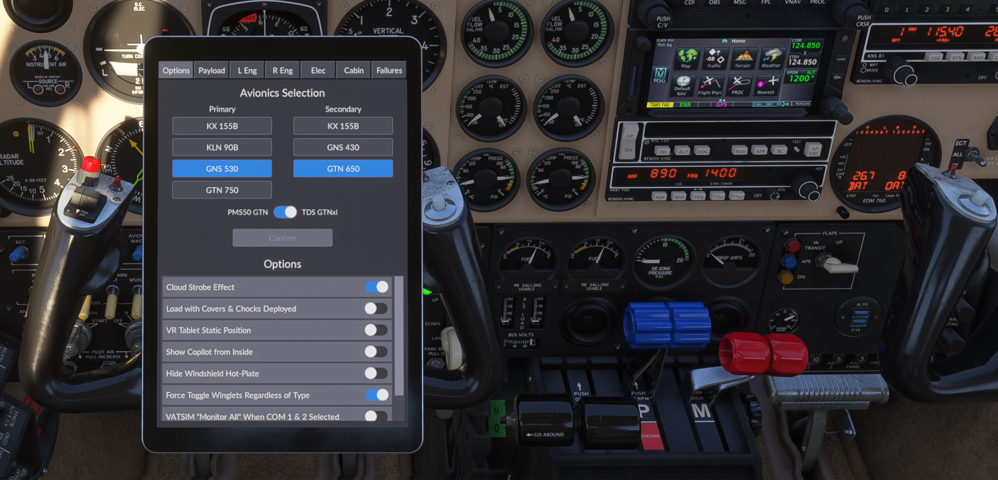 Black Square Baron and Bonanza Professional Tablet Interface options