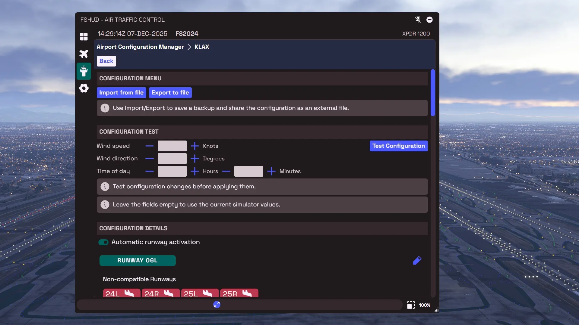FSHud Gets New Airport Configuration Manager